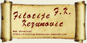 Filotije Kezunović vizit kartica